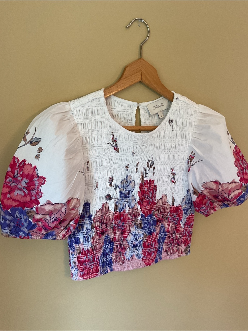Camellia Rya-Top Smocked Puff Sleeve Blouse Size S - Picture 1 of 9